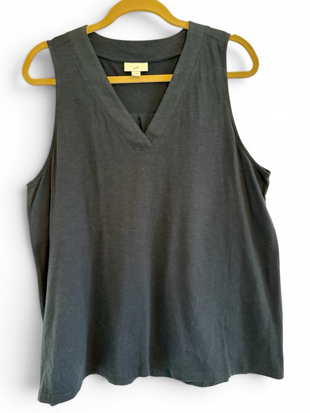J. Jill Navy Blue Cotton Gauze V-Neck Sleeveless Tank | Women’s Large